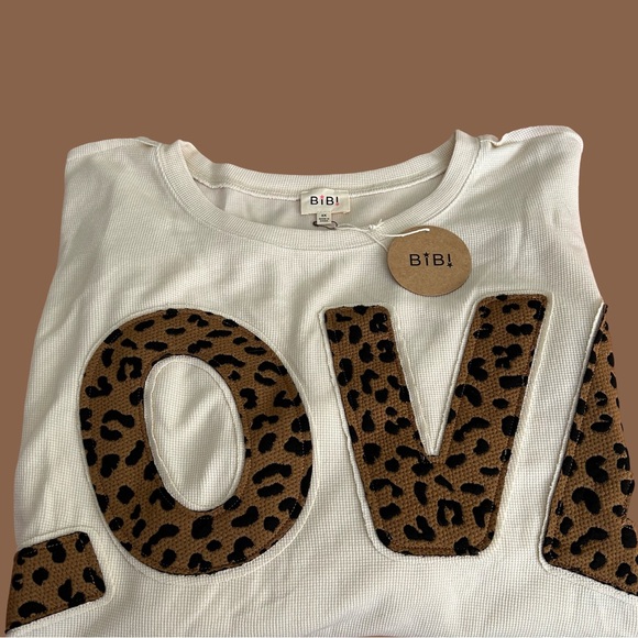 NWT! OVERSIZED WOMENS TOP BY BIBI. SIZE 3X. CREAM W/ LEOPARD PRINT. ROUND NECK. - Picture 15 of 15